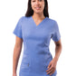 Women's V-Neck Elevated Top - P4212 - Ceil Blue