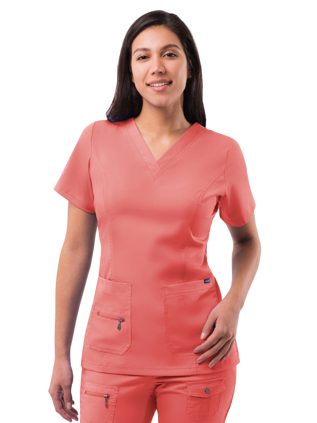 Women's V-Neck Elevated Top - P4212 - Rapture Rose