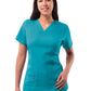 Women's V-Neck Elevated Top - P4212 - Teal Blue