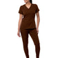 Women's Modern Athletic Jogger Scrub Set - P9500 - Coffee