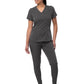 Women's Modern Athletic Jogger Scrub Set - P9500 - Pewter