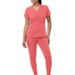 Women's Modern Athletic Jogger Scrub Set - P9500 - Rapture Rose
