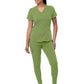 Women's Modern Athletic Jogger Scrub Set - P9500 - Spring Leaf