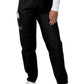 Women's Elastic Drawstring Cargo Pant - S8200 - Black