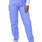 Women's Elastic Drawstring Cargo Pant - S8200 - Ceil Blue