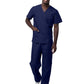 Unisex V-Neck Top Drawstring Pant Scrub Set - S8400 - Navy