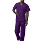 Unisex V-Neck Top Drawstring Pant Scrub Set - S8400 - Purple