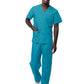 Unisex V-Neck Top Drawstring Pant Scrub Set - S8400 - Teal Blue