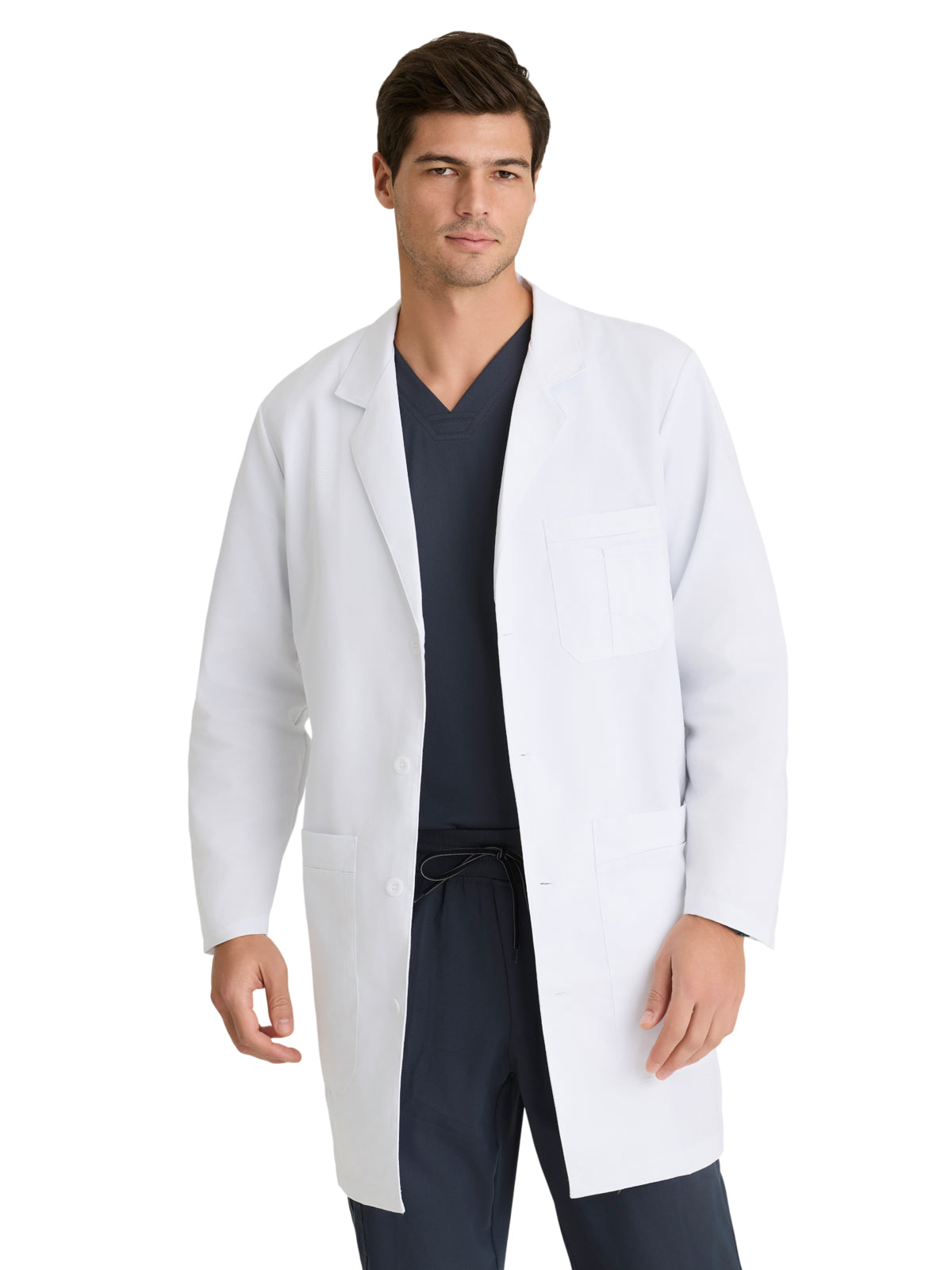 Men's Five-Pocket 37" Full-Length Noah Lab Coat - 0914 - White