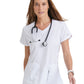 Women's Four-Pocket V-Neck Cora Scrub Top - 41423 - White