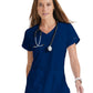 Women's Four-Pocket V-Neck Cora Scrub Top - 41423 - Indigo (Navy)