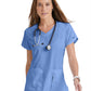 Women's Four-Pocket V-Neck Cora Scrub Top - 41423 - Ciel Blue