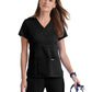Women's Two-Pocket Mock Wrap Riley Scrub Top - 4153 - Black