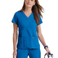 Women's Two-Pocket Mock Wrap Riley Scrub Top - 4153 - New Royal