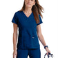 Women's Two-Pocket Mock Wrap Riley Scrub Top - 4153 - Indigo (Navy)