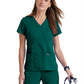 Women's Two-Pocket Mock Wrap Riley Scrub Top - 4153 - Hunter Green