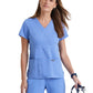 Women's Two-Pocket Mock Wrap Riley Scrub Top - 4153 - Ciel Blue