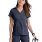 Women's Two-Pocket Mock Wrap Riley Scrub Top - 4153 - Steel
