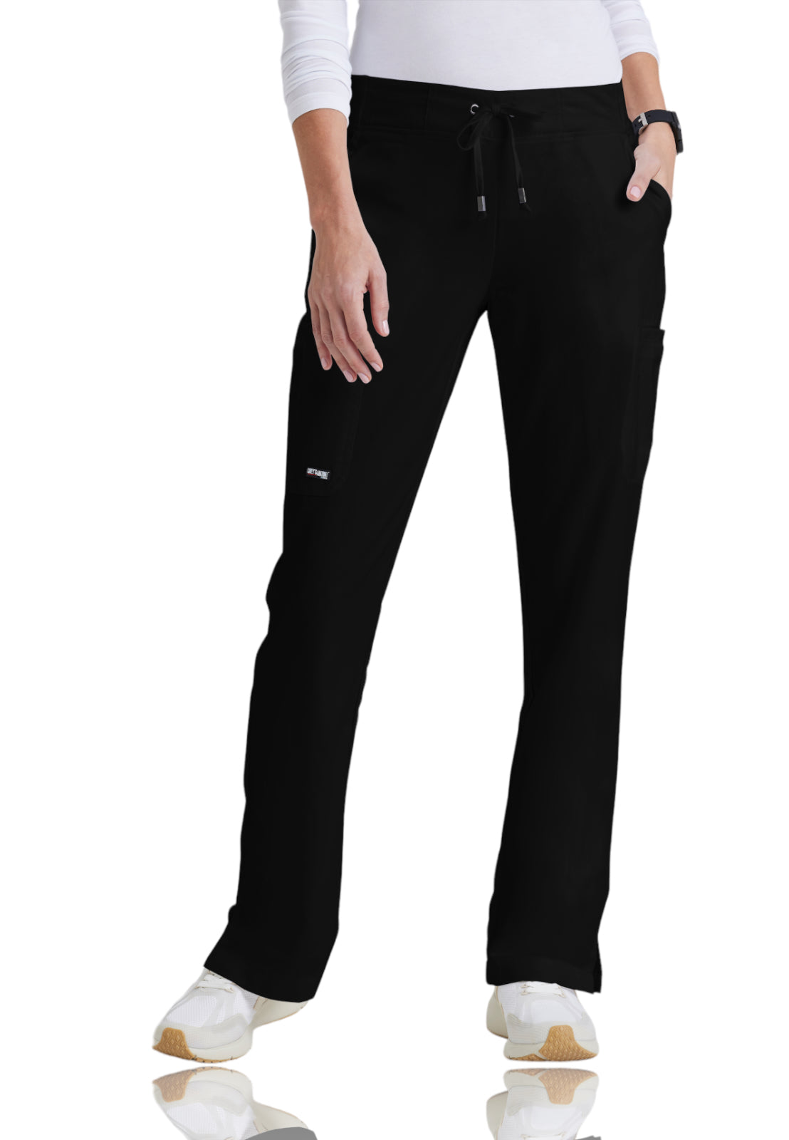 Women's Six-Pocket Straight Leg Mia Scrub Pant - 4277 - Black
