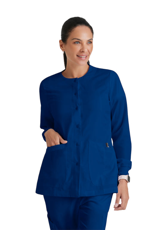 Women's Four-Pocket Snap Front Jamie Warm Up Scrub Jacket - 4450 - Indigo (Navy)