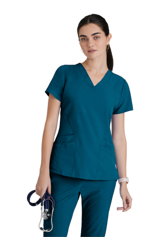 Women's Five-Pocket V-Neck Pulse Scrub Top - 5106 - Bahama