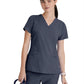 Women's Five-Pocket V-Neck Pulse Scrub Top - 5106 - Steel