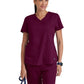Women's Two-Pocket V-Neck Aubrey Scrub Top - 71166 - Wine
