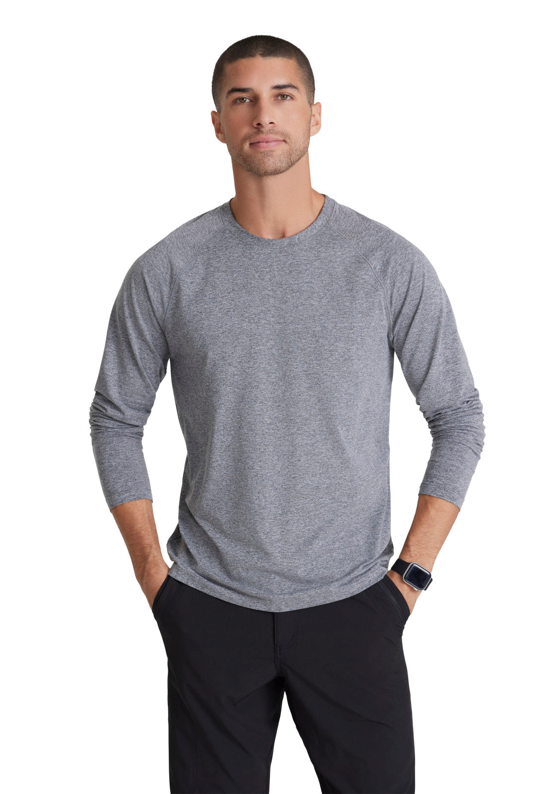 Men's Long Sleeve Surge Underscrub Tee - BOK803 - Grey Heather