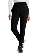 Women's Three-Pocket Mid-Rise Boost Jogger Scrub Pant - BOP513 - Black