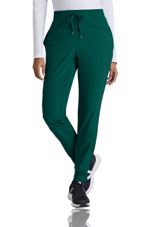 Women's Three-Pocket Mid-Rise Boost Jogger Scrub Pant - BOP513 - Hunter Green