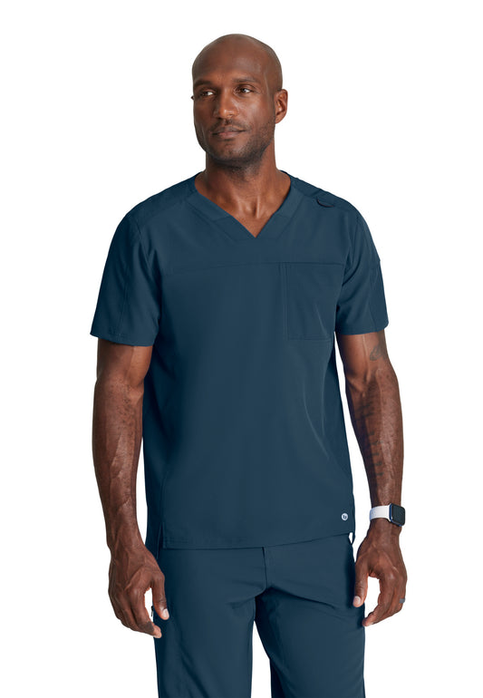 Men's Two-Pocket V-Neck Velocity Scrub Top - BOT195 - Steel