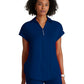 Women's Two-Pocket Zip-Neck Engage Scrub Top - BOT210 - Indigo (Navy)