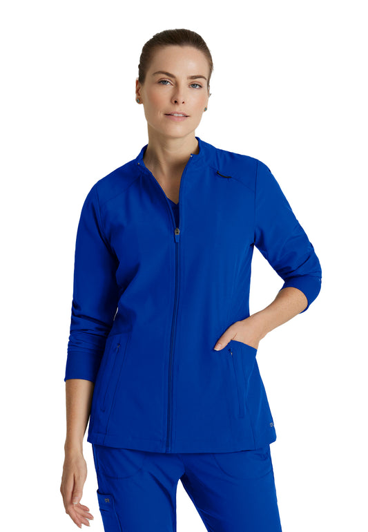 Women's Four-Pocket Zip-Up Venture Warm-Up Scrub Jacket - BOW894 - Cobalt