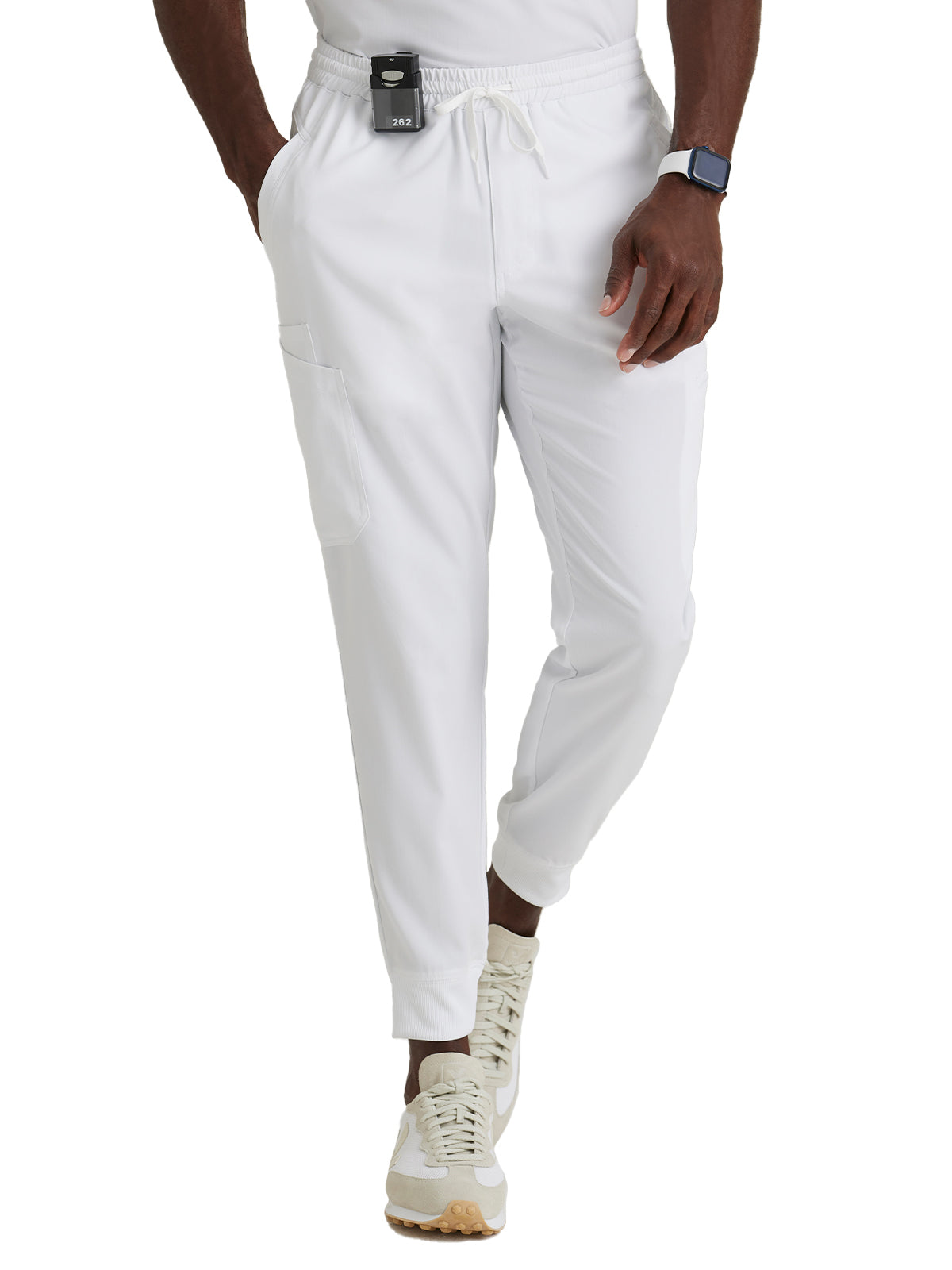 Men's Six-Pocket Zip-Fly Rally Jogger Scrub Pant - BUP602 - White