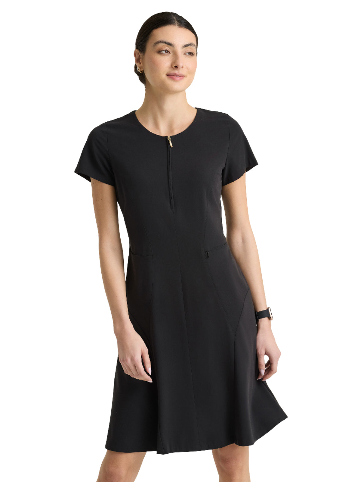 Women's Three-Pocket A-Line Aria Dress - GRGD971 - Black