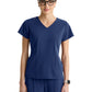 Women's Three-Pocket Spring V-Neck Top - GRGT309 - Indigo (Navy)