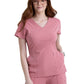 Women's Three-Pocket Spring V-Neck Top - GRGT309 - Rose Mauve