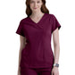 Women's Three-Pocket Spring V-Neck Top - GRGT309 - Wine