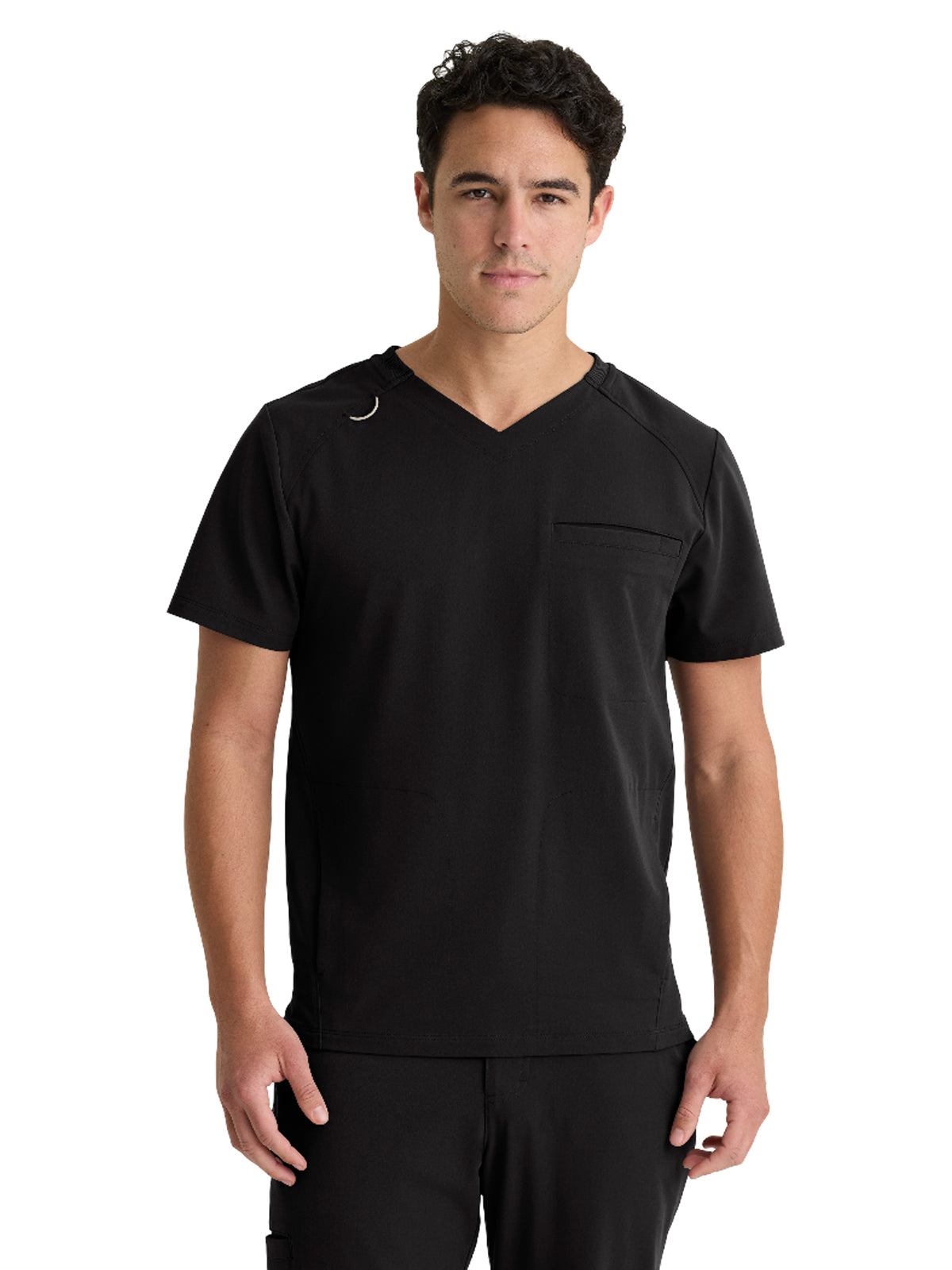Men's Three-Pocket Phoenix V-Neck Top - GRGT314 - Black