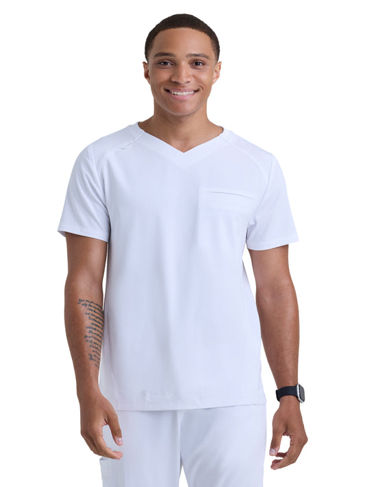 Men's Three-Pocket Phoenix V-Neck Top - GRGT314 - White