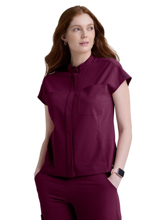 Women's Six-Pocket Aria Full Zip Top - GRGT320 - Wine