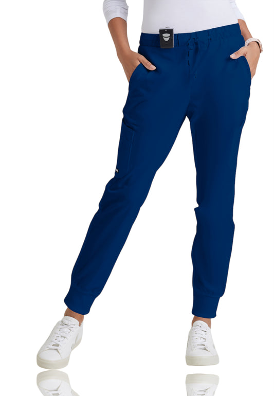 Women's Five-Pocket Mid-Rise Kira Jogger Scrub Pant - GRP534 - Indigo (Navy)