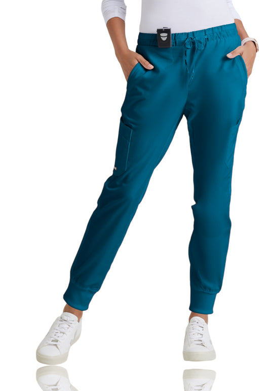 Women's Five-Pocket Mid-Rise Kira Jogger Scrub Pant - GRP534 - Bahama
