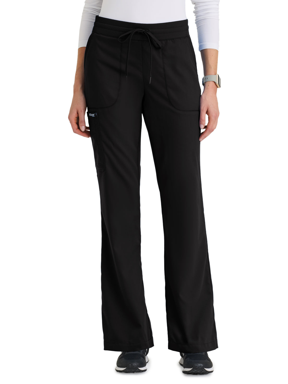 Women's Five Pocket Drawstring Erin Scrub Pant - GRP735 - Black