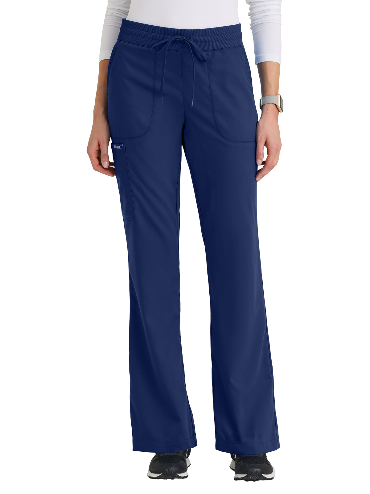 Women's Five Pocket Drawstring Erin Scrub Pant - GRP735 - Indigo (Navy)