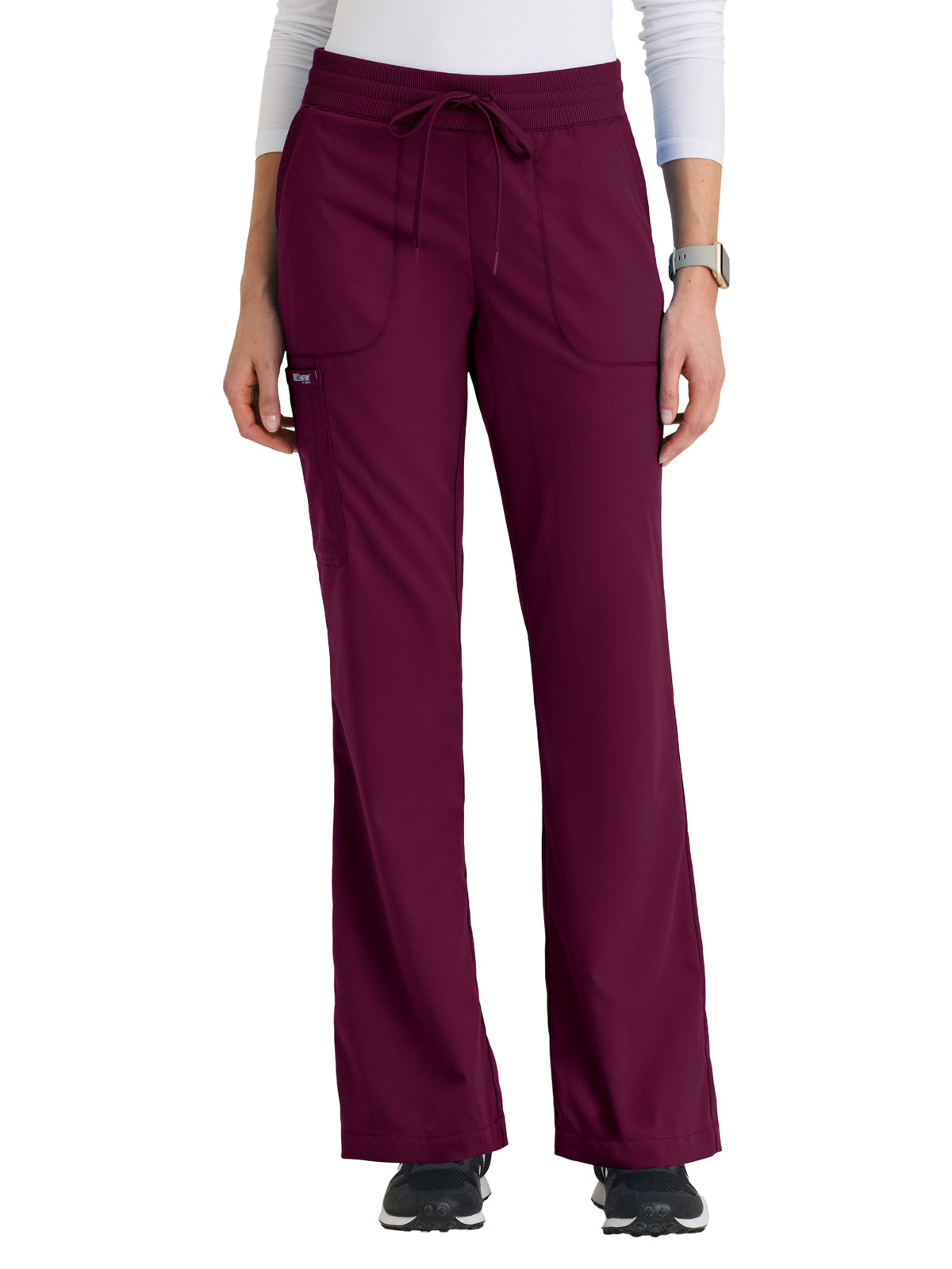 Women's Five Pocket Drawstring Erin Scrub Pant - GRP735 - Wine