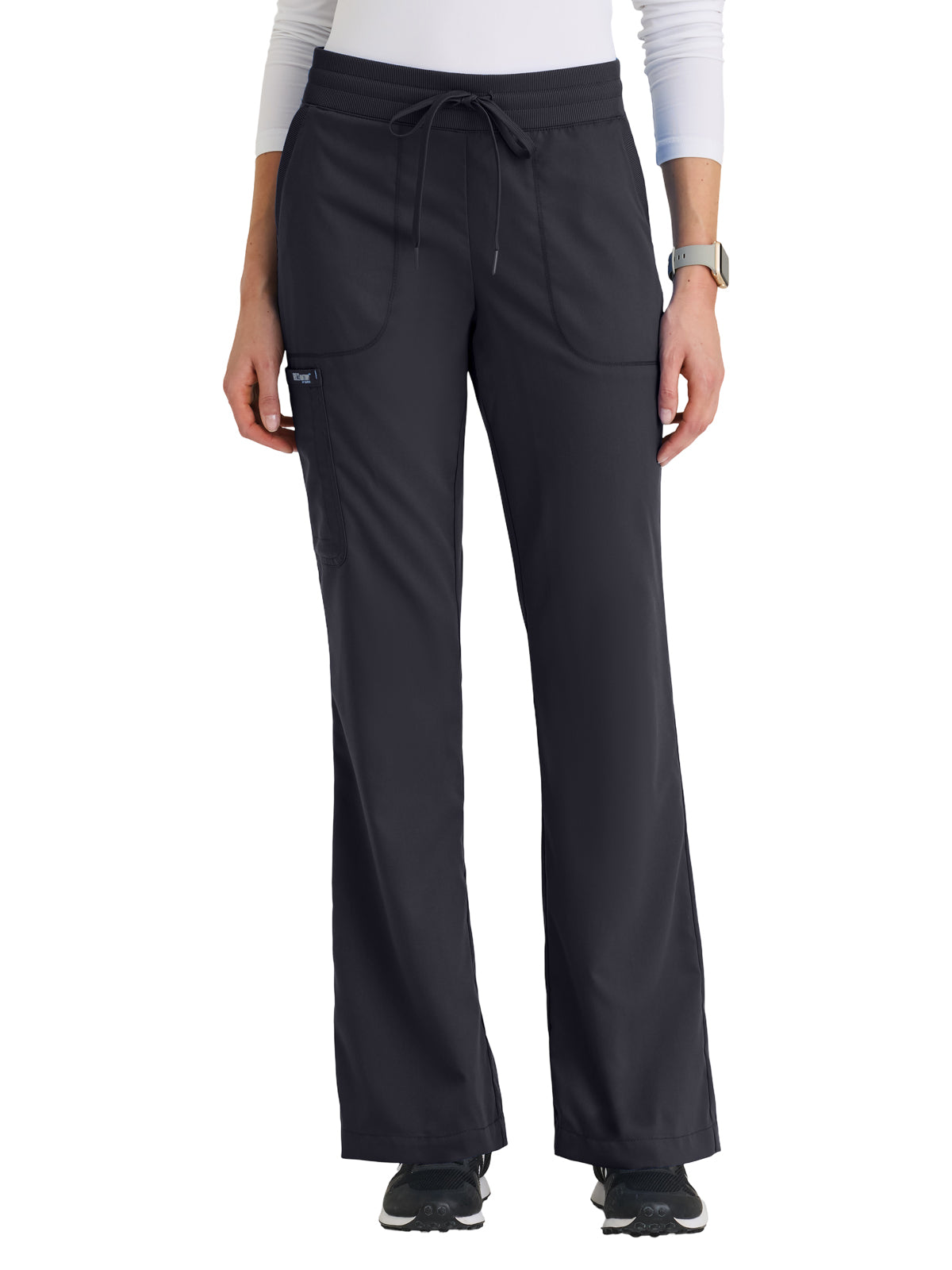 Women's Five Pocket Drawstring Erin Scrub Pant - GRP735 - Steel