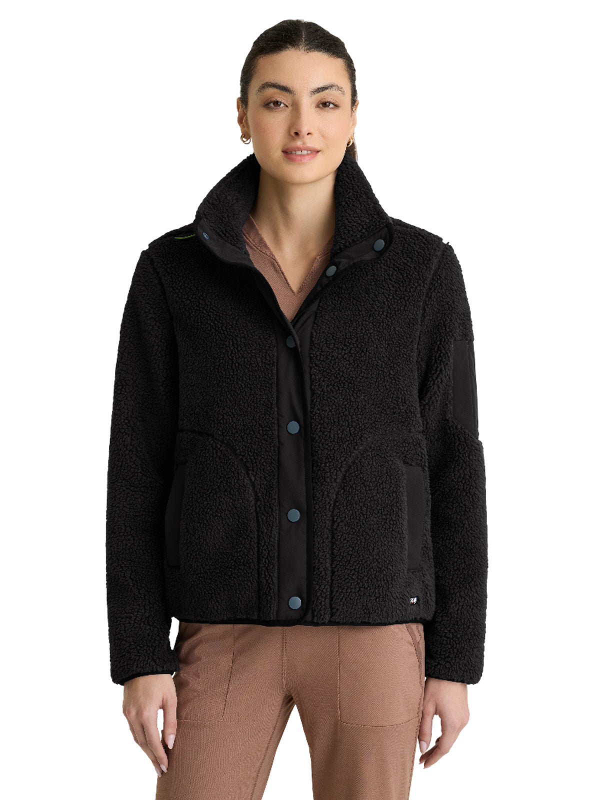 Women's Three-Pocket Sherpa Carol Jacket - GRSJ941 - Black
