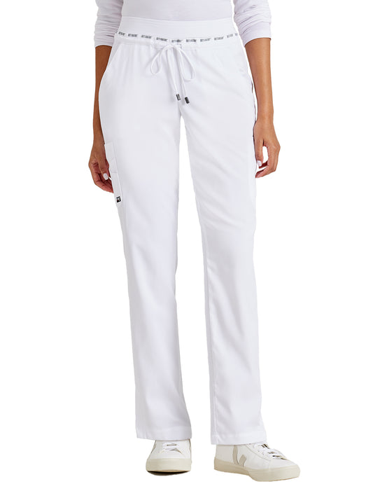 Women's Seven-Pocket Serena Scrub Pant - GRSP526 - White