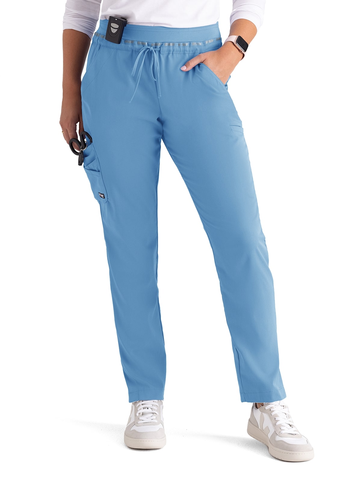 Women's Seven-Pocket Serena Scrub Pant - GRSP526 - Ciel Blue
